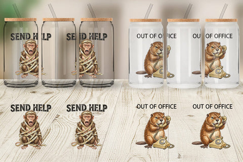 Glass Can Sarcastic Work Burnout Vintage Sublimation artnoy 