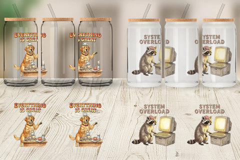 Glass Can Sarcastic Work Burnout Vintage Sublimation artnoy 