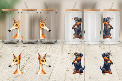 Glass Can Sass & Side-Eye Judgmental Dog Sublimation artnoy 