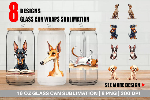 Glass Can Sass & Side-Eye Judgmental Dog Sublimation artnoy 