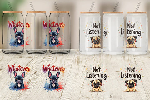 Glass Can Sassy Attitude Ugly Cute Dog Quotes Sublimation artnoy 