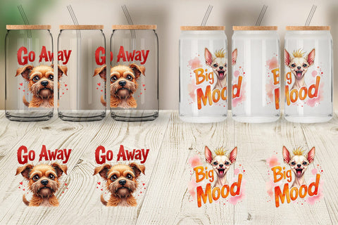 Glass Can Sassy Attitude Ugly Cute Dog Quotes Sublimation artnoy 
