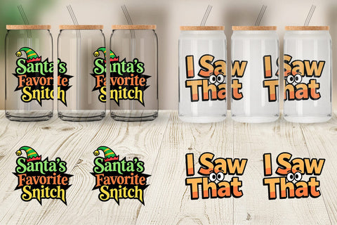 Glass Can Sassy Elf Quote Sublimation artnoy 
