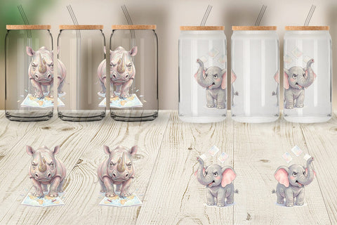 Glass Can Sassy Grumpy School Animal Sublimation artnoy 