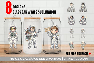 Glass Can Sassy Introvert Astronaut Sublimation artnoy 