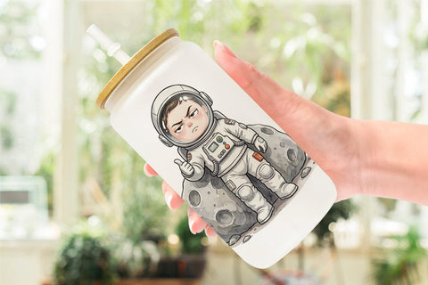 Glass Can Sassy Introvert Astronaut Sublimation artnoy 
