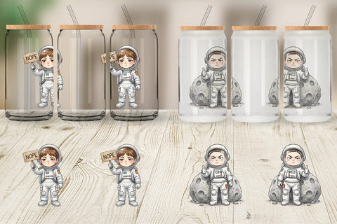 Glass Can Sassy Introvert Astronaut Sublimation artnoy 