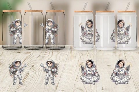 Glass Can Sassy Introvert Astronaut Sublimation artnoy 