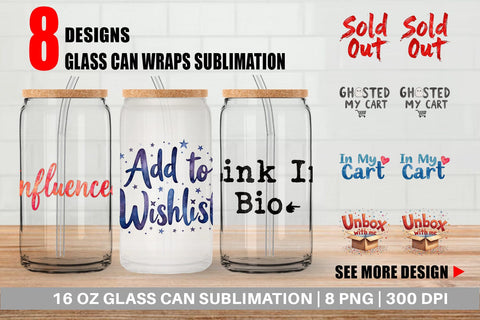 Glass Can Sassy Online Shopper Sublimation artnoy 