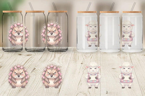 Glass Can Sassy Rebellious School Animal Sublimation artnoy 