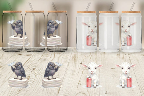 Glass Can Sassy Rebellious School Animal Sublimation artnoy 