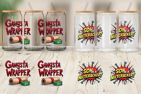 Glass Can Sassy Reindeer Games Sublimation artnoy 