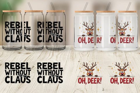 Glass Can Sassy Reindeer Games Sublimation artnoy 