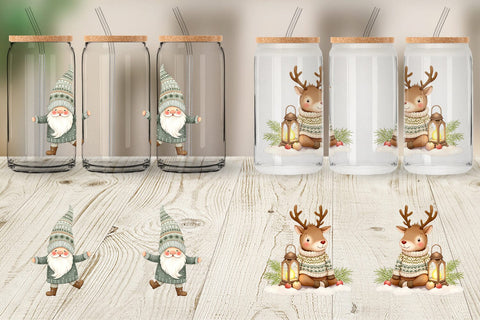Glass Can Scandinavian Christmas Sublimation artnoy 