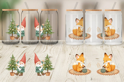 Glass Can Scandinavian Christmas Sublimation artnoy 