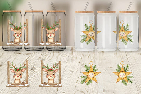 Glass Can Scandinavian Christmas Sublimation artnoy 