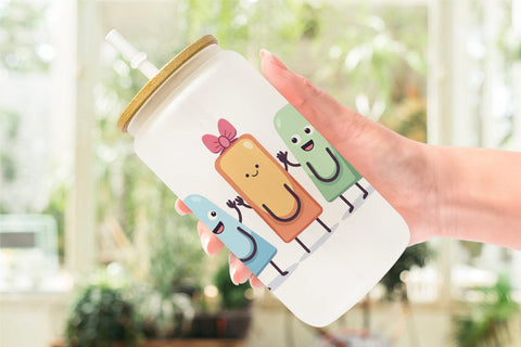 Glass Can School Buddies Sublimation artnoy 