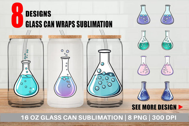 Glass Can Science Beaker Sublimation artnoy 