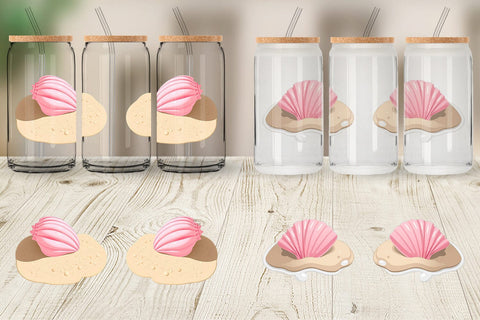 Glass Can Seashell Sublimation artnoy 