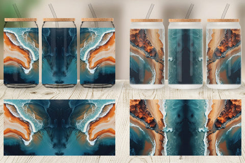 Glass Can Seashore Sublimation artnoy 