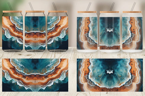 Glass Can Seashore Sublimation artnoy 