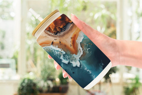 Glass Can Seashore Sublimation artnoy 