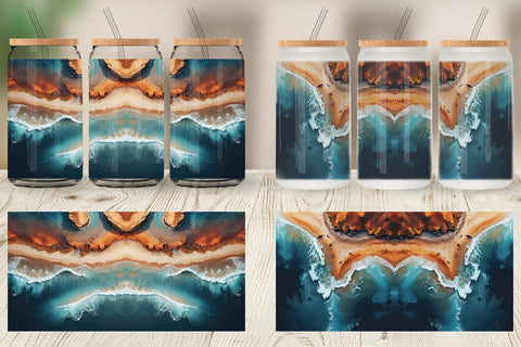 Glass Can Seashore Sublimation artnoy 