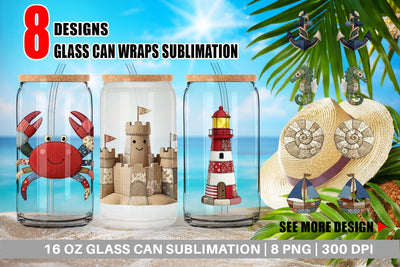 Glass Can Seaside Quilted Beach Sublimation artnoy 