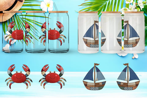 Glass Can Seaside Quilted Beach Sublimation artnoy 