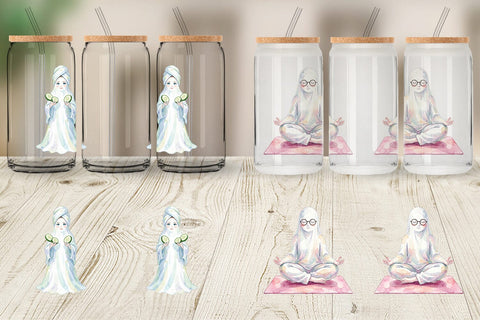 Glass Can Self Care Spa Day Mom Ghost Sublimation artnoy 