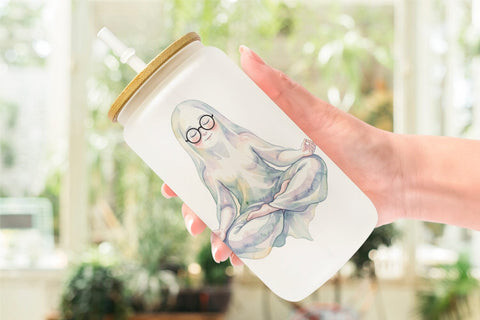 Glass Can Self Care Spa Day Mom Ghost Sublimation artnoy 