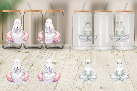 Glass Can Self Care Spa Day Mom Ghost Sublimation artnoy 