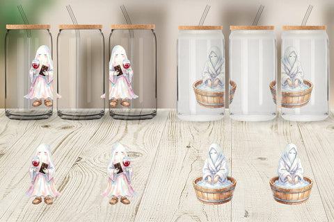 Glass Can Self Care Spa Day Mom Ghost Sublimation artnoy 