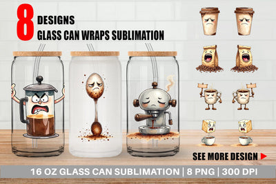 Glass Can Sentient Sarcastic Mugs Watercolor Sublimation artnoy 
