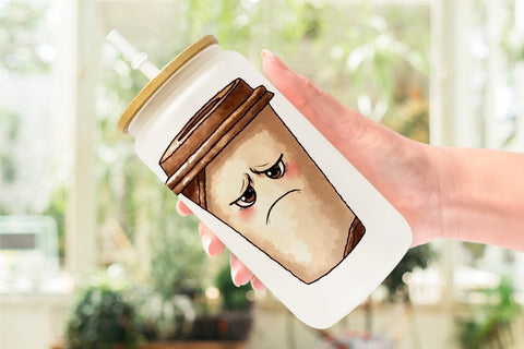 Glass Can Sentient Sarcastic Mugs Watercolor Sublimation artnoy 