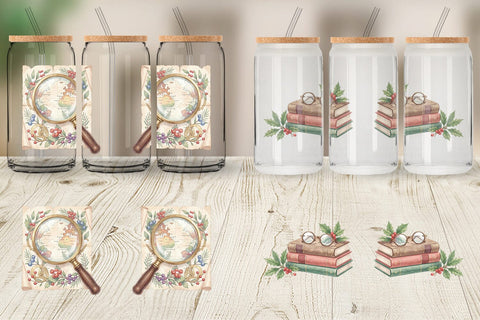 Glass Can Sentimental Holiday Post Watercolor Sublimation artnoy 