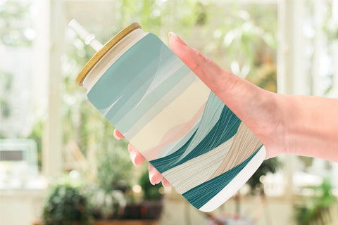 Glass Can Serene Line Landscape Sublimation artnoy 