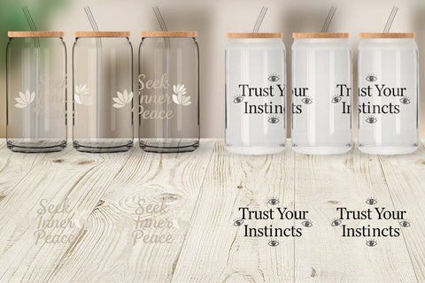 Glass Can Serene Soulful Wisdom Quote Sublimation artnoy 