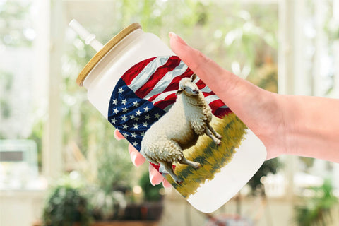Glass Can Sheep 4th of July Sublimation artnoy 