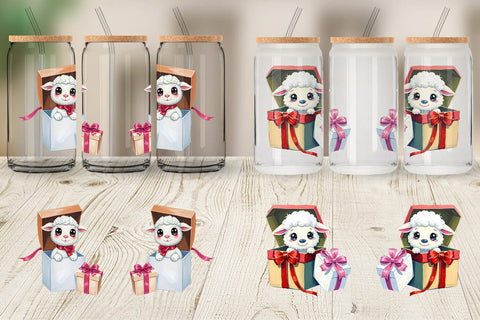 Glass Can Sheep Gift Sublimation artnoy 