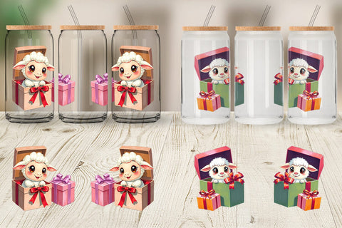 Glass Can Sheep Gift Sublimation artnoy 