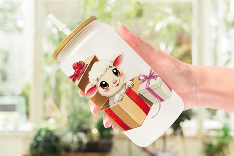 Glass Can Sheep Gift Sublimation artnoy 