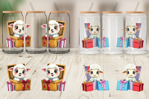 Glass Can Sheep Gift Sublimation artnoy 
