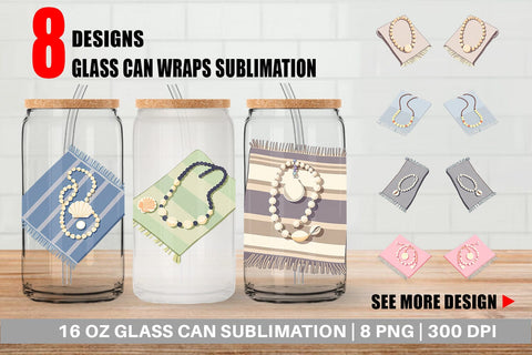 Glass Can Shell Necklace Sublimation artnoy 