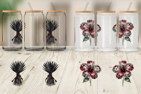 Glass Can Sinister Tropical Goth Botany Sublimation artnoy 