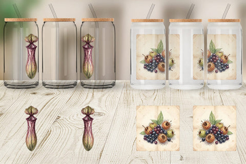 Glass Can Sinister Tropical Goth Botany Sublimation artnoy 