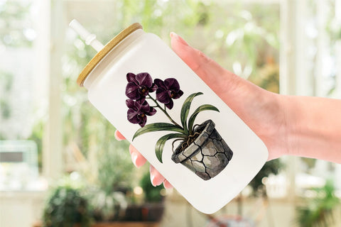 Glass Can Sinister Tropical Goth Botany Sublimation artnoy 