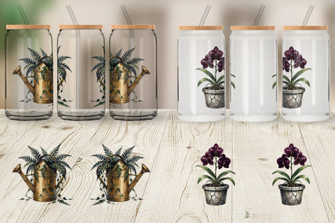Glass Can Sinister Tropical Goth Botany Sublimation artnoy 