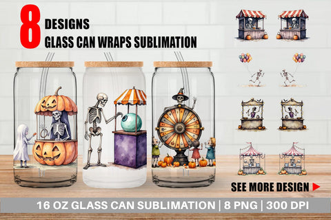 Glass Can Skeleton Game Booths Sublimation artnoy 
