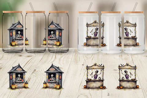 Glass Can Skeleton Game Booths Sublimation artnoy 